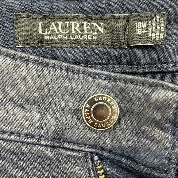 Lauren Ralph Lauren Super Stretch Mid-Rise Straight Leg Jeans Navy Size 18W New! - Picture 8 of 14